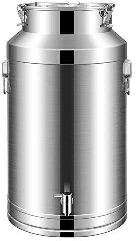3-10L Cultiver Bidon De Lait, Acier Inoxydable 304 Barils De Transport De Lait Seau À Vin Cruche D'eau Seau À Glace Boîte Fourre-Tout Avec Robinet Et Couvercle Scellé Pour Le Stockage De Liquide,5L