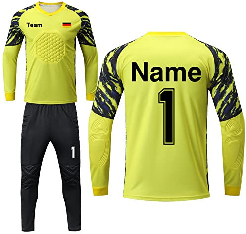 LAIFU Benutzerdefiniert Torwarttrikot Set für Herren Kinder Torwart Trikot mit Nummer Name Team Logo Torwarttrikot Personalisieren