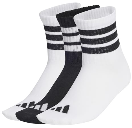 adidas RIBBED 3PP SOCKS, calze uomo Unisex - Bambini, white/white/black,