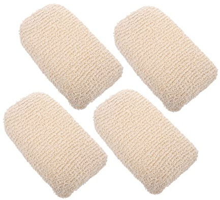 PAMINGONO 4pcs Cotton and Linen Bath Sponge Boys and Girls Bath Scrubbers Exfoliating Bathing Tools for Boys and Girls Shower Use