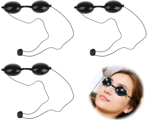 3 Paire Lunettes Bronzage, Lunettes de Solarium, Silicone Souple Durable Confortable, Lampe Infrarouge, Protection Des Yeux Clinique à la Clinique de Beauté ou à la Maison (Noir)