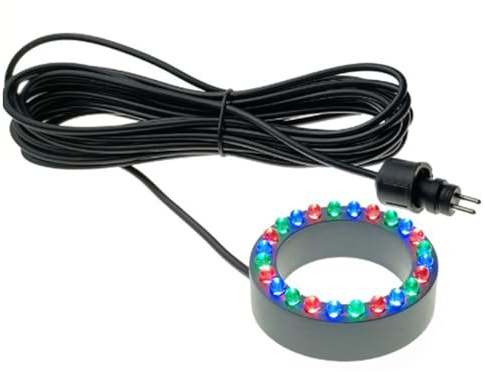 mophrati Anello luminoso a LED sommergibile per fontana, laghetto, giardino, acquario, luci a LED circolari con foro per fontana subacquea, Multicolor 24led