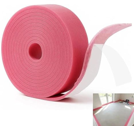Kantisoleringsremsor självhäftande 50 mm x 5 mm x 20 m, kantisoleringsremsor för golv, isoleringsband för golvvärme, ljudisolering och värmeisolering