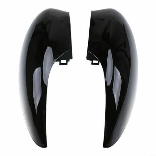 Lawnoval Copertura per specchietto laterale per Ford Fiesta MK7 nero lucido, set sinistro e destro, per modelli 2008-2017 con spia luminosa