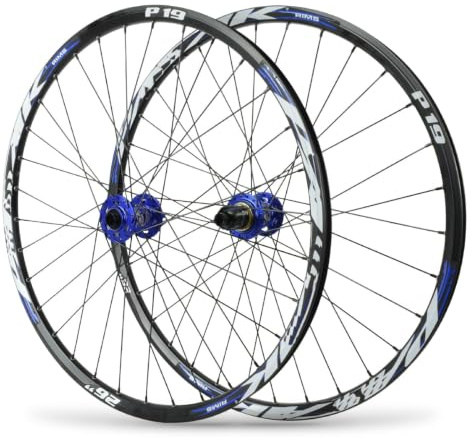 MTB Hjulset 26/27,5/29 Genomgående Axel Cykelhjul 15 * 100/12 * 142MM | Skivbroms Hjulsats, 32H Fram- Och Bak Hjul, Aluminiumfälgar, For 7-12 Växlad Kassett