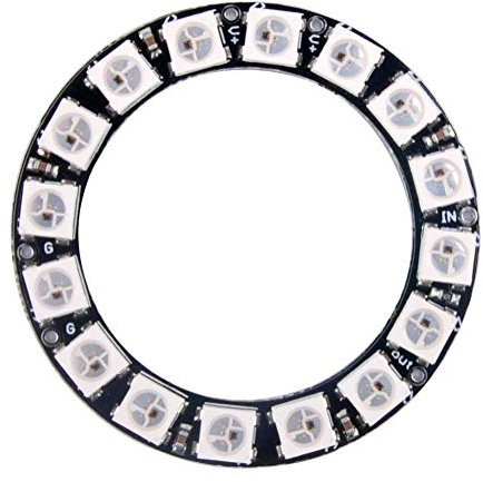 Best Price Square NEOPIXEL 16 RGB LED RING, W/DRIVERS BPSCA 1463 - MK00277 By ADAFRUIT INDUSTRIES