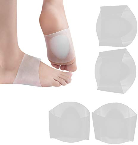 Plantilla de Soporte de Arco, 2 Pares de Soporte de Arco Plantilla de Pie Plano de Silicona Almohadilla de Zapato Ortopédica Elástica Mejora de la Plantilla Cuidado de Pie Plano Elástico