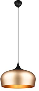 lightling Chris Pendelleuchte, Hängeleuchte in Messing matt aus Aluminium, Hängelampe für Esszimmer, Flur oder Küche, exkl. 1 x E27 max. 40 Watt, höhenverstellbar bis 150 cm, Durchmesser: 45 cm