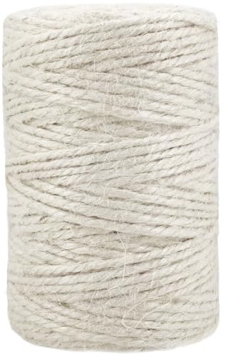 Leecogo Spago di iuta bianco da 2,5 mm, 100 m, resistente, per giardinaggio e progetti decorativi
