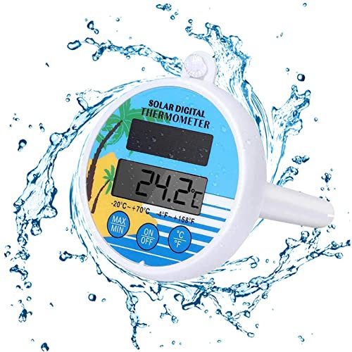 Thermomètre de Piscine Numérique SunaOmni - Thermomètre À Flottant Jauge De Température Pour Bain À Remous - Alimenté par l'énergie solaire