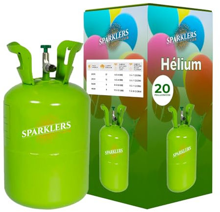 SPARKLERS CLUB® - Bottiglia di gas elio per 20 palloncini gonfiabili, caramella da 0,17 m3, bottiglia usa e getta, palloncino per compleanno, matrimonio e festa, consegna 24/48 ore