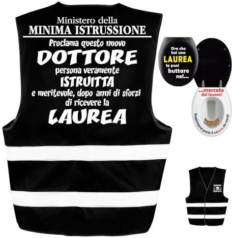 Bombo Gilet da Laurea Ministero Minima Istrussione, Completo di Biglietto a Forma di W.C.!