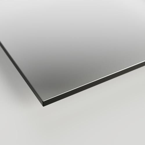 Glasplatte Tisch 40x40 ESG Glas 6mm nach Maß grau - Glasscheibe 40 x 40 cm für Schreibtisch Schminktisch - Sicherheitsglas Glasplatten nach Maß rechteckig als Schutz transparent