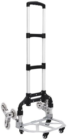 Donened Aluminium Treppensteiger Sackkarre, Klappbar Treppenkarre bis 70kg für Umzug, Garten, Einkauf usw