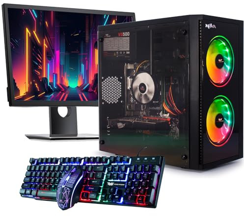 Veno Scorp Budget Gaming PC 22” Bundle Intel Core i3-16GB RAM - 500GB HDD – GT 710 2GB NOVA ARGB Gaming Case - WINDOWS 11 3rd Gen (Renewed)