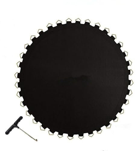FSDIYU Tappeto Elastico Telo Ricambio Trampolino, Tappetino da Salto a Molla di Sicurezza per Trampolino Rotondo da 10 Piedi con Anelli a V, Resistenti all'Acqua e ai Raggi UV, 10FT(64 Buckle),Black