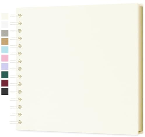 Yopih DIY Scrapbook Album, Personalised Wedding Guest Book & Memory Album for Family Photos, Birthdays & Travel, 20.5x20.5 cm Hardcover Kraft Paper, 20 Sheets (40 Pages), Beige