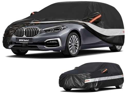 Holthly Funda Coche Exterior para BMW Serie 1(2004-2025),Funda Coche 10 Capas de Protección,Cubre Coche 100% Impermeable,Antipolvo,Cortaviento,Impermeable a la Lluvia,Protección UV.