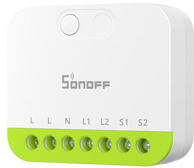 SONOFF MINI DUO Interruptor Inteligente Zigbee de 2 Canales, Compatible con Zigbee 3.0, Carga Total de 16A, Compacto para Cajas Estándar, Control Remoto y Automatizado a través de Concentrador Zigbee