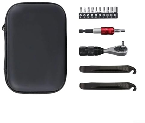 Kit d'outils de réparation multi-outils pour vélo, clé à cliquet, tournevis, démonte-pneus, boîte à outils portable pour vélo, moto, réparation d'urgence