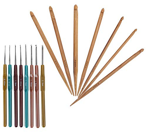 Stylebest Virkningsset Comfort Grip Stickverktyg för Finspetsar för Virkningsentusiaster - 15 Delars Samling Av Bambu och Plasthandtag