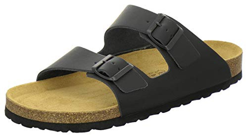 AFS-Schuhe 3100 bekväma läderskor för män, arbetsskor, tillverkade i Tyskland, svart slätt läder, 41 EU
