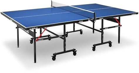 JOOLA Tischtennisplatte Inside 15 Tischtennistisch Indoor klappbar – Schneller Aufbau - inklusive Tischtennis Netz, blau, 274 x 152,5 x 76 cm