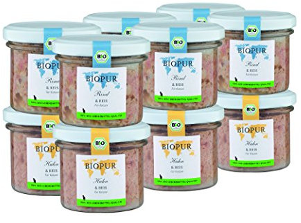 Bio Katzenfutter Gemischtes BIOPUR Sortiment 12x100g für Katzen