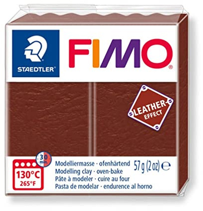 Staedtler- Fimo Leather-Effect Pasta per Modellare in Forno, Colore Noce, 57 g, 8010-779 ST