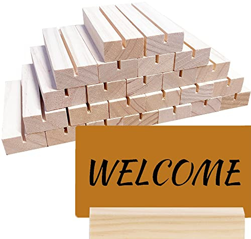 SIMBLOOM 20pz 10.2CM Segnaposto Legno Supporto Numero Posto Foto Titolare Memo Holder Decorazione Tavolo per Matrimonio Cafe Bar Ufficio Festa Natale