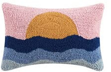 Peking Handicraft Sunset Hook Pillow, Wool and Poly Velvet