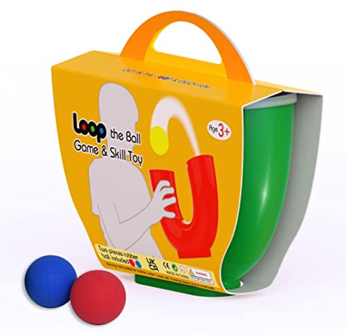 Loop Toy - Ball Toy for Juggling Skill - Toy Game Gadget for Boys, Girls, Teenagers and Adults. Garden Outdoor or Indoor Gift for boys and girls. Get in the Loop! Loop and 2 balls included (Green)