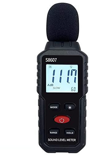 Lrtzizy Medidor de de Sonido Digital, Medidor de Sonido para el SalóN de Clases Home Street, Medidor DB 30-130DBA para Medir el Ruido, Lector de Decibelios de Ruido