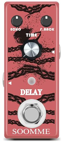 SOOMME Pedal de retardo de guitarra, pedal de efecto de guitarra analógico, circuito analógico universal para guitarra True Bypass de retardo totalmente vintage