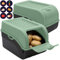 ARTECSIS Kartoffel Aufbewahrungsbox Salbeigrün 2er Set I Gemüsebox Kartoffelbox mit Deckel für ca. 4 kg Kartoffeln + 6 Aufkleber mit Gemüsesorten