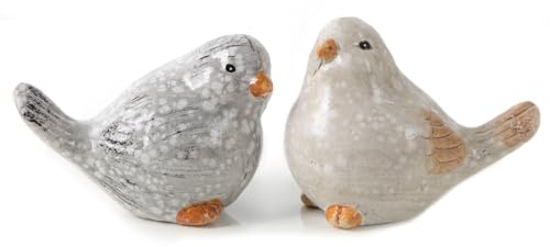 Logbuch-Verlag Uccelli decorativi in ceramica, coppia di uccelli, decorazione primaverile, Pasqua, giardino, 7 x 9 cm