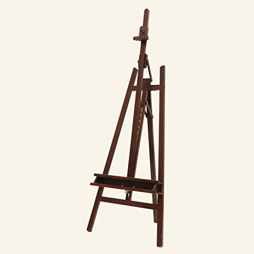 WTLONBF Caballete de pie para Pintar, Caballete de Madera de Haya con Altura Ajustable para Estudio de Pintura de Artistas, Color Rojo
