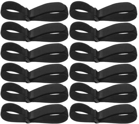 GOOHOCHY Yoga Mat Strap 12 Pack Adjustable Carrying Bands for Yoga Mats Lightweight Soft Mat Carrier for Securely Rolled Pilates Fitness Mats Portable Black Strap for Easy Transport