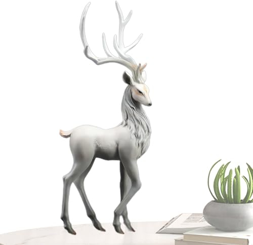 Figurine de renne, décor de renne | Figurine de cerf en résine créative,Statue de cerf élégante pour les décorations de noël, Figurines d'animaux d'élan en résine pour la décoration de la maison