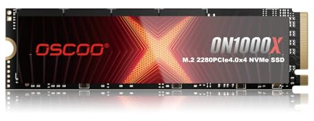 OSCOO 2TB NVMe SSD PCIe4.0 X4 M.2 2280 SSD Disco Duro Interno, Velocidades de Lectura & Escritura hasta 7400MB/s & 6500MB/s, 3D NAND Flash, Interno Hard Drive para SSD de Juegos de Alto Rendimiento