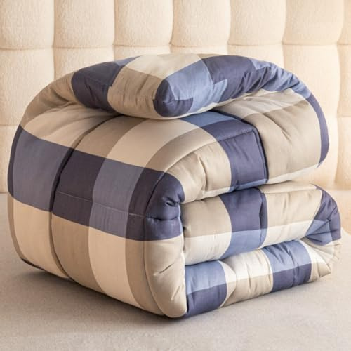 Odot Couette Hiver Très Chaude et Epaisse 150x200 180x220, Couette d'hiver sans Housse Lavable - Douce Confortable Respirante Couverture Quilting d'Réversible (Plaid Bleu Marine,180x220cm)