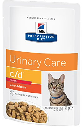 Prescription Diet C/D Feline Urinary Stress Wet Food Chicken - Pack of 12 x 85g