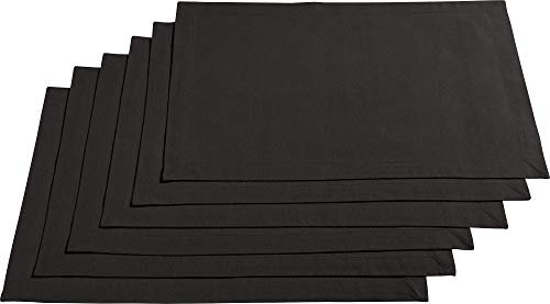 REDBEST Tischset, Platzset, Untersetzer Uni 6er-Pack Seattle, 100% Baumwolle anthrazit Größe 30x45 cm - Robustes, glattes Gewebe, mit hochwertigem Kuvertsaum