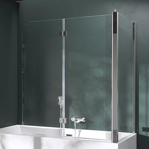 Mai & Mai Parete Vasca da Bagno Doccia70x120x140cm, Parete Sopravasca Destra Cabine Doccia Vetro Trasparente 6mm Nano Rivestimenti Cortona113