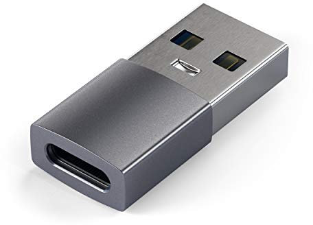 SATECHI USB-A auf USB-C Adapter, USB-A Stecker auf USB-C Buchse, kompatibel mit iMac, MacBook Pro, MacBook, Laptops, PCs & mehr (Space Grau)