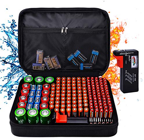 Tamfile Fireproof Battery Organiser Box, Hard Case, Holds 172 Batteries