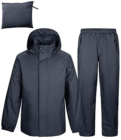 Outdoor Ventures Men's Packable Rain Suit Waterproof Rainwear