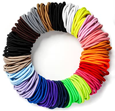 203 Pieces Hair Ties No Damage, 4MM Elastic Hair Ties, Medium Size Ponytail Holders for Women and Girls, Multicolor (20 Colors)