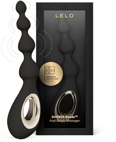 LELO Soraya Beads Vibrating Anal Beads Massager with Bow-Motion Technology and 8 Vibrating Patterns, Adult Anal Toys (Black)