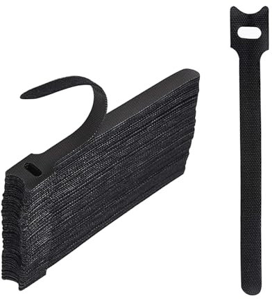 Eupneicu Bridas Reutilizables Para Cables [120 Piezas], Correas Multiusos, Ajustable Ataduras, Para Oficina, Hogar, Jardín Y Más [Negro]